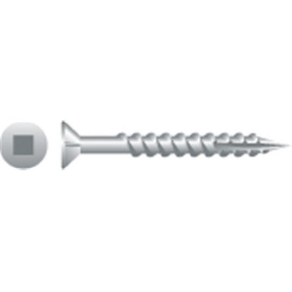 Strong-Point Strong-Point XQ820NZ 8 x 1.25 in. Square Drive Flat Head Screw with Nibs Particle Board Screws  Zinc Plated  Box of 8 000 XQ820NZ